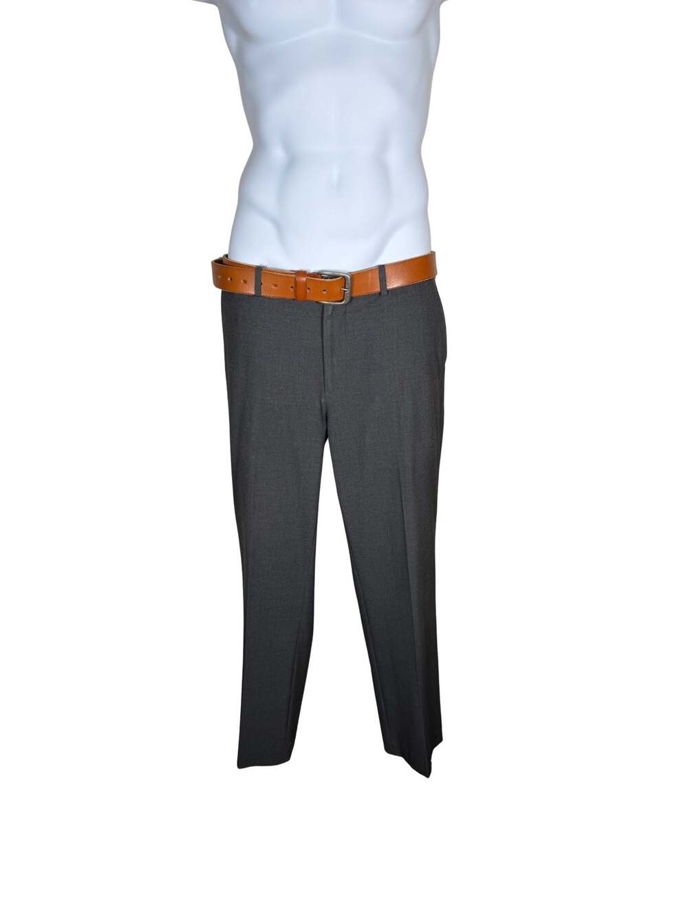 Amazon Essentials Men's Classic-Fit Flat-Front Dress Pants in Dark Grey 35X32